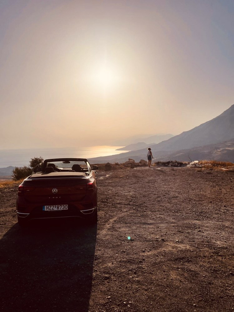 A sunny day with a convertible car rental